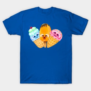 Ice Cream Kawaii Cute Funny Emoji Cones Popsicle Sweet Party T-Shirt